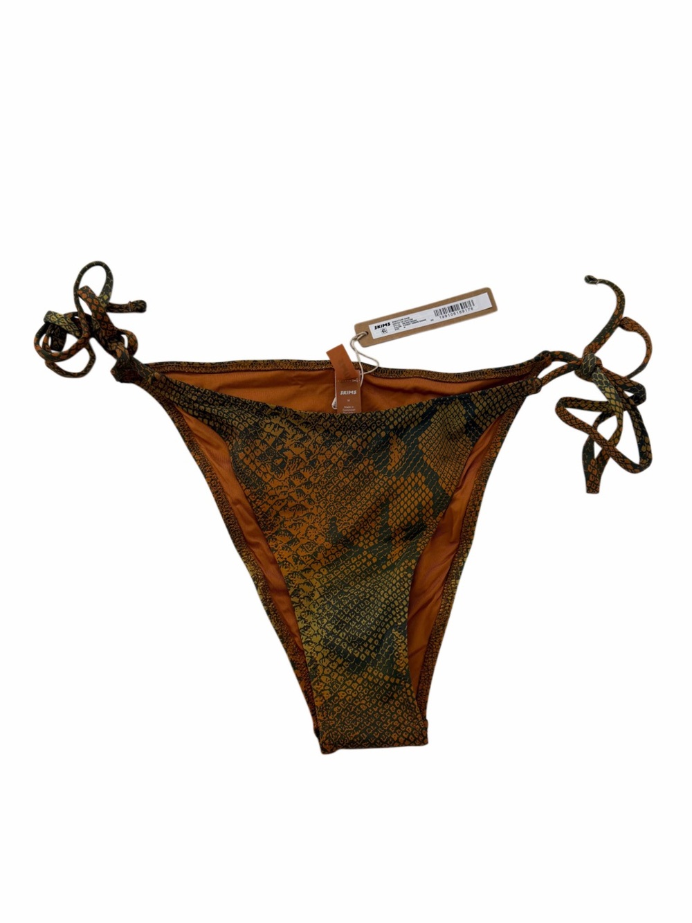 SKIMS Triangle Bikini Top and Bottom Tie Sides- Forest Ombré Snake- Size M - Picture 8 of 9